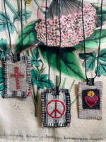 Load image into Gallery viewer, Hand sewn talisman: The cross: &#39;As Above, so Below&#39;.
