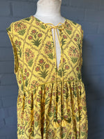 Load image into Gallery viewer, Gypsy Dress (sleeveless) - Khadi Digital Print Yellow
