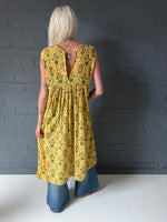 Load image into Gallery viewer, Gypsy Dress (sleeveless) - Khadi Digital Print Yellow
