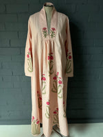 Load image into Gallery viewer, The Grace Dress - Coral and white stripe with Woodblock Print - L
