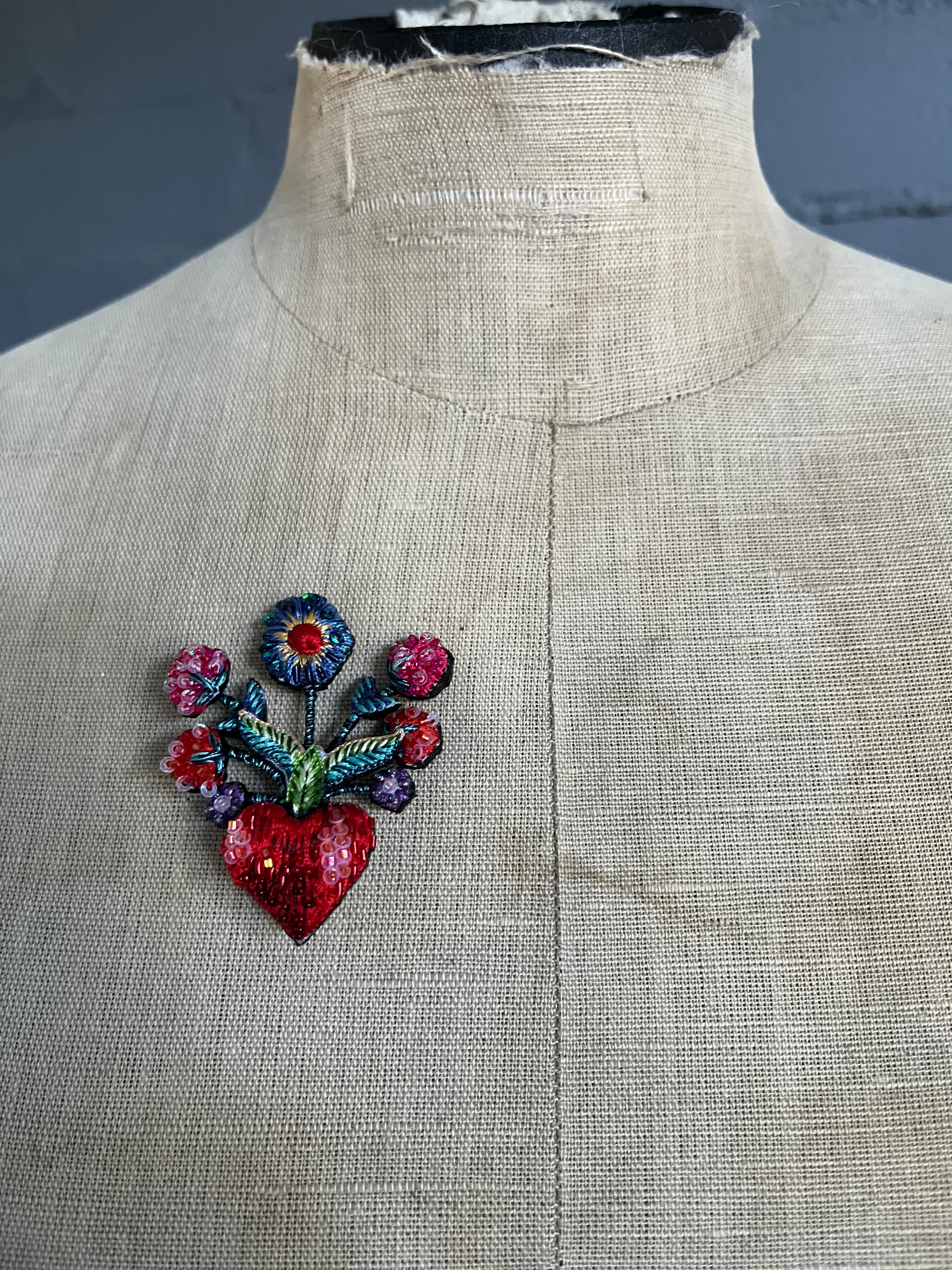 Handmade Brooch Pin - Frida's Flowers
