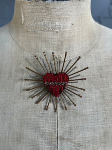 Handmade Brooch Pin - The Sacred Heart