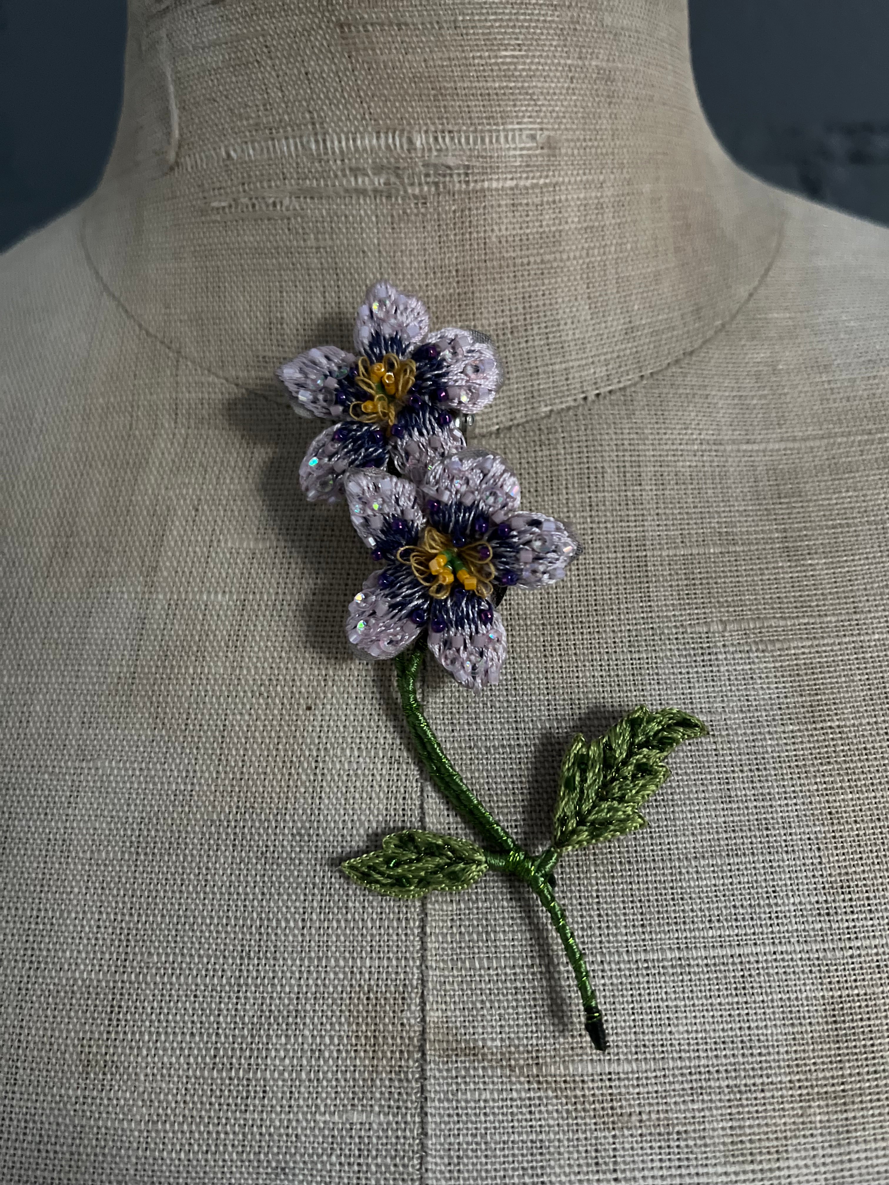 Handmade Brooch Pin - Viola