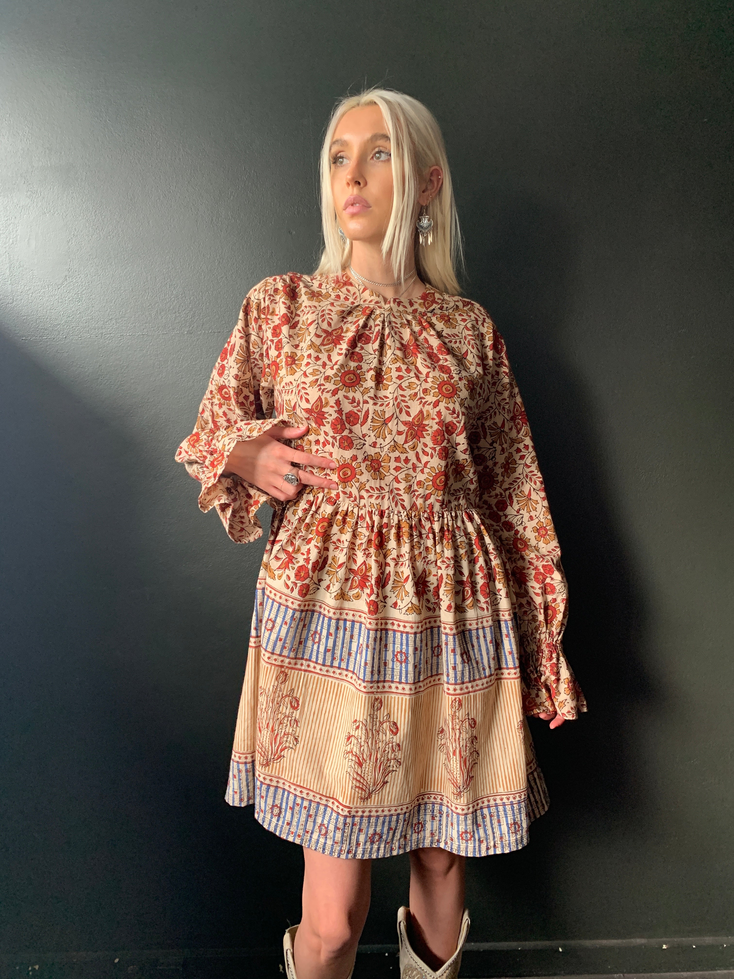 The Devotion Dress - Woodblock Printed Cotton - Short