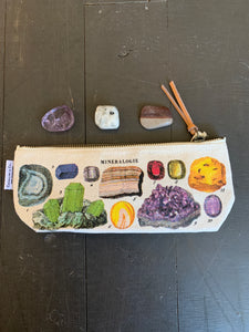 Pouch with crystals and stones for meditation