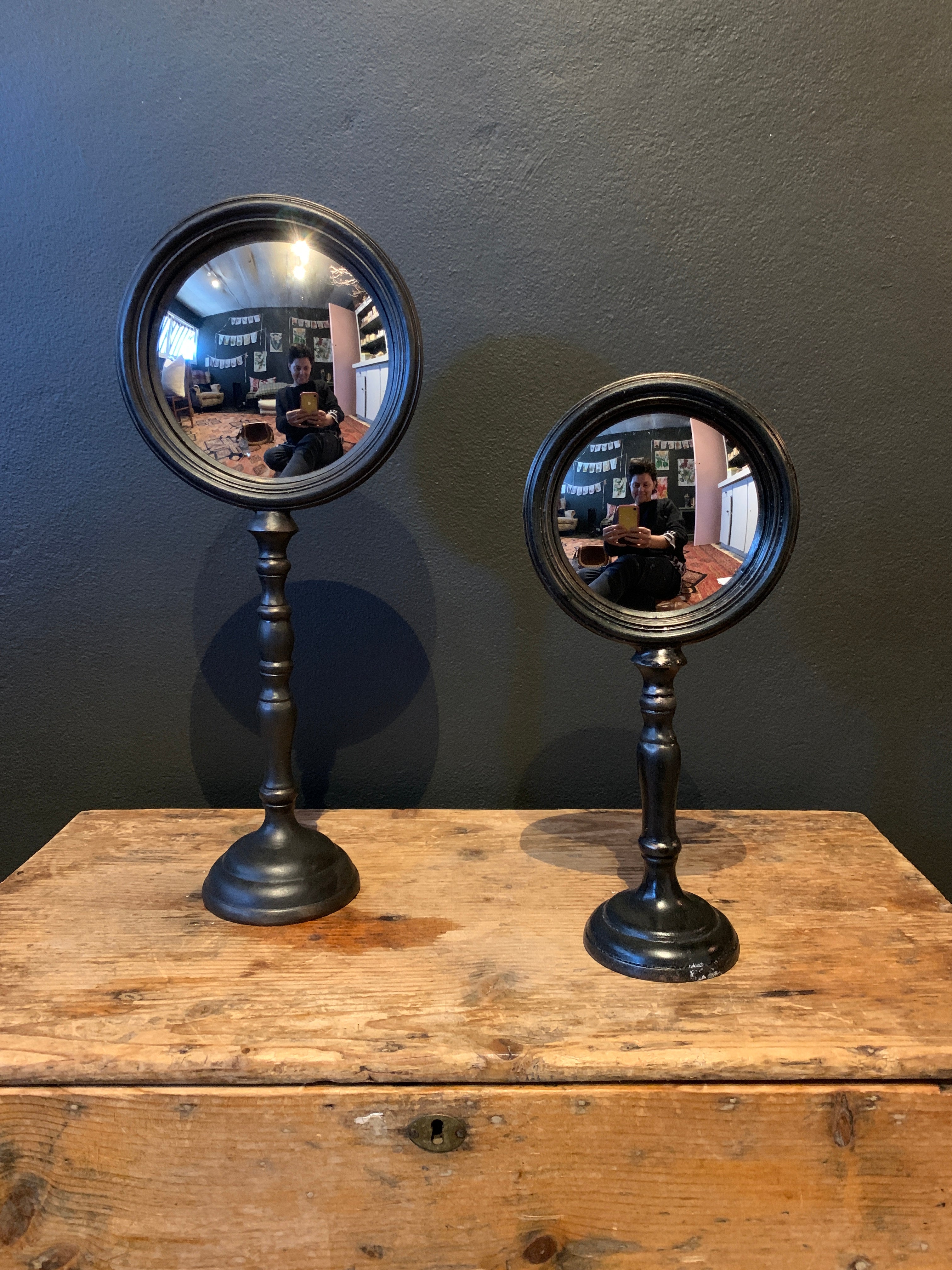 Convex Mirror on Stand. 2 sizes.