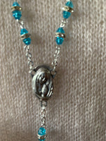 Load image into Gallery viewer, Glass Rosary - Double Bead in Aqua
