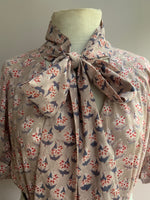 Load image into Gallery viewer, Come Chai With Me Dress - Taupe Woodblock printed Tulsi floral
